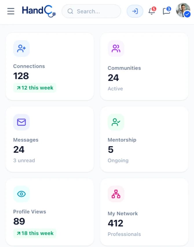 HandC Mobile App Interface