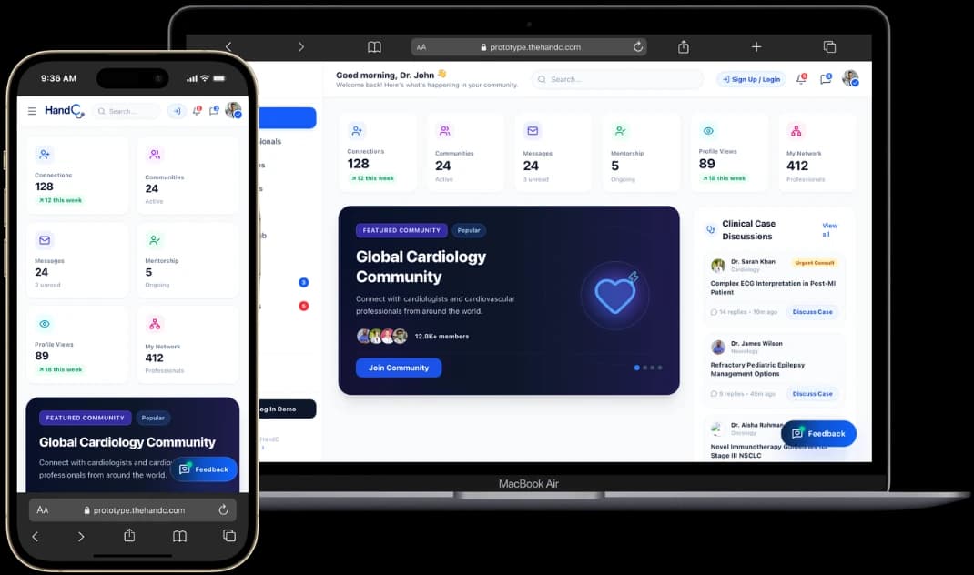 HandC App & Desktop Platform Mockup
